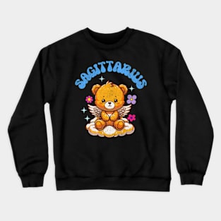 Vintage Sagittarius Teddy Bear Zodiac Sign Astrology Cute Crewneck Sweatshirt